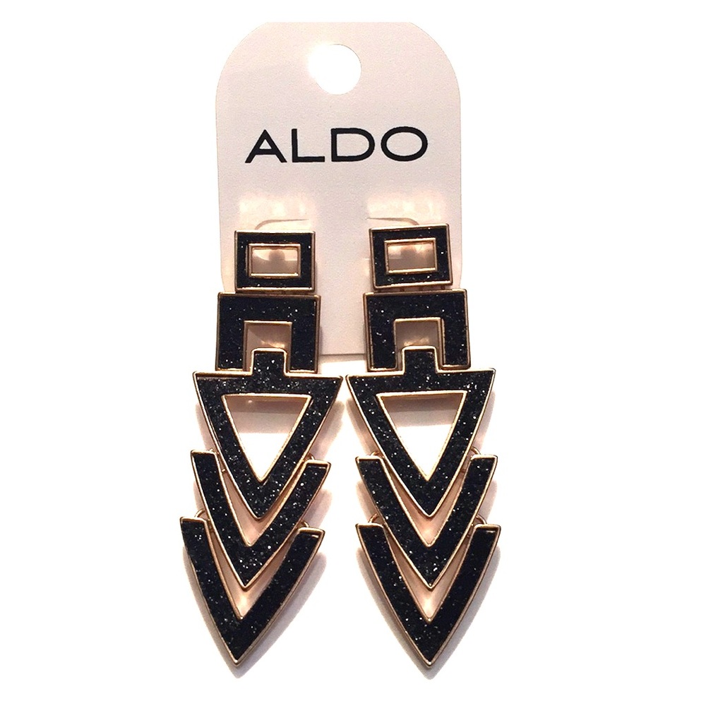 ALDO black triangle drop earrings